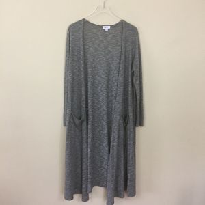 Lularoe Sarah Green and White Heathered Cardigan L